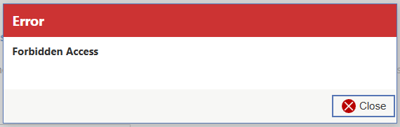 image of forbidden access error message